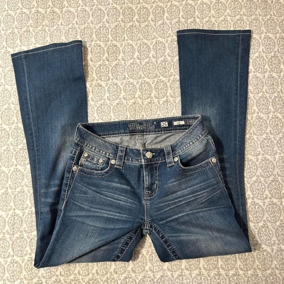 Miss Me Feathers of Paradise Bootcut Jeans Sz25 - Picture 5 of 8